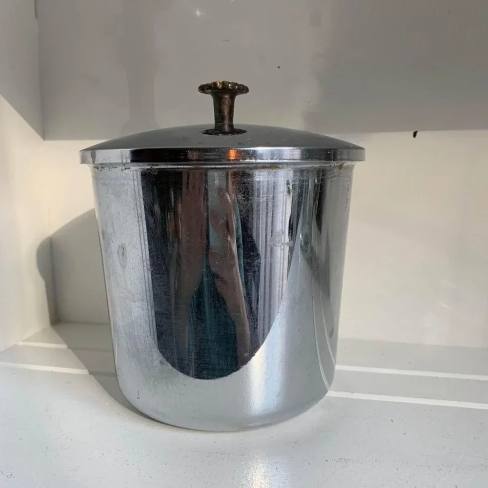 Vintage Everedy Chrome Coffee Canister With Lid